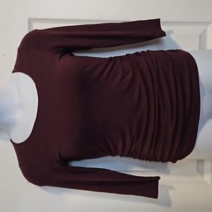 Pea in a Pod, Purple, lightweight, scoop neck, 3/4 sleeve top. Size M.